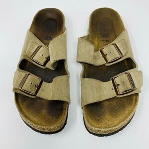 Birkenstock Arizona Taupe suede sandals